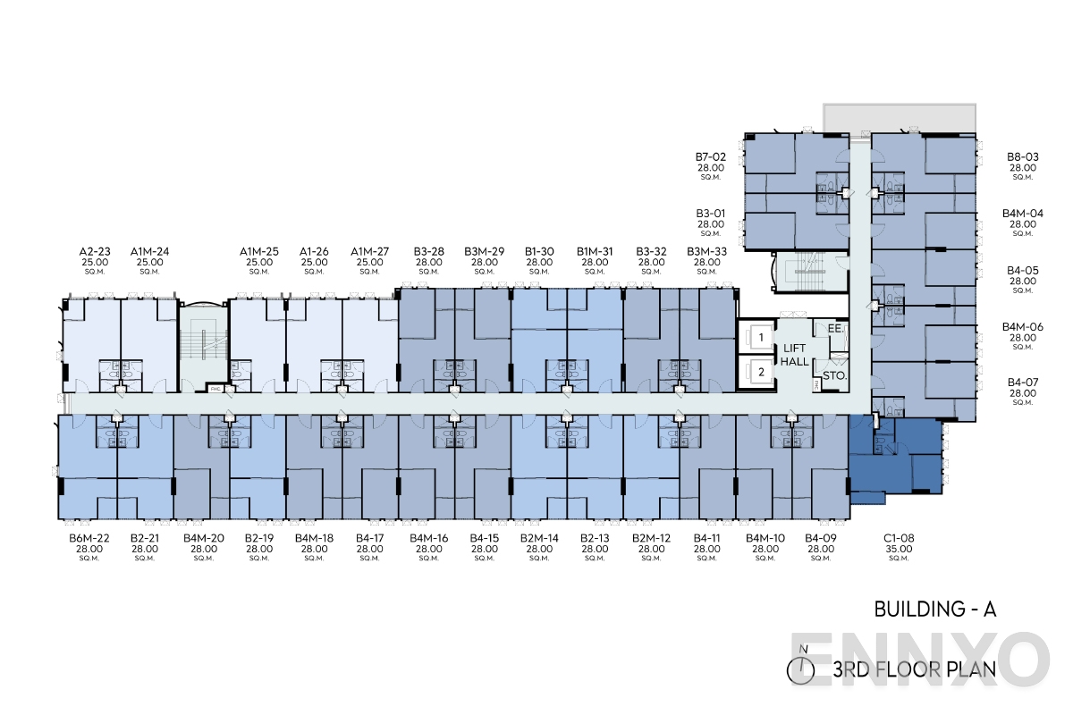 แปลนชั้น 3rd FLOOR PLAN ของโครงการ แอสปาย รัชโยธิน