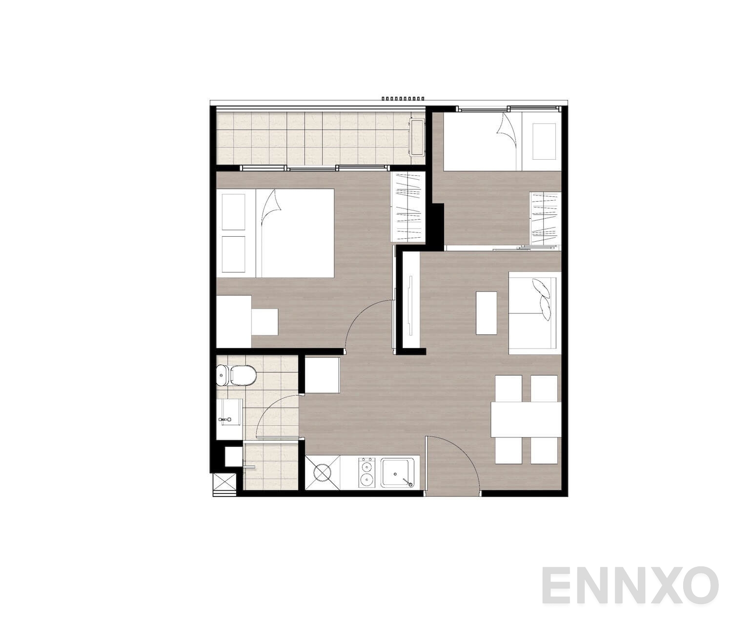 รูปแปลนห้อง 1 Bedroom Plus ของโครงการ แอทโมซ ลาดพร้าว 71