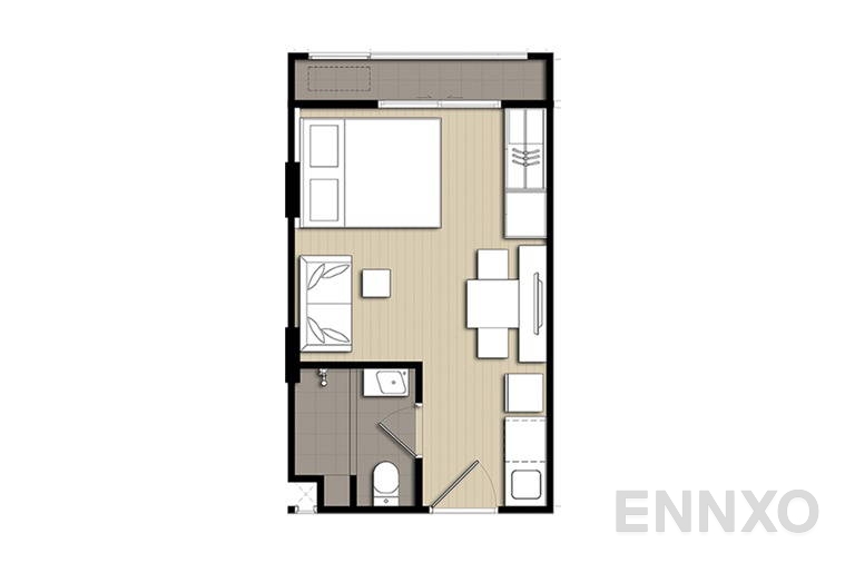 รูปแปลนห้อง Studio ของโครงการ Elio Del Ray