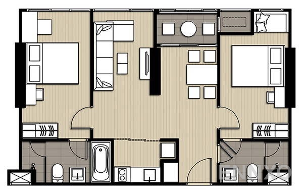 รูปแปลนห้อง Duplex ของโครงการ Ideo Q Chula - Samyan
