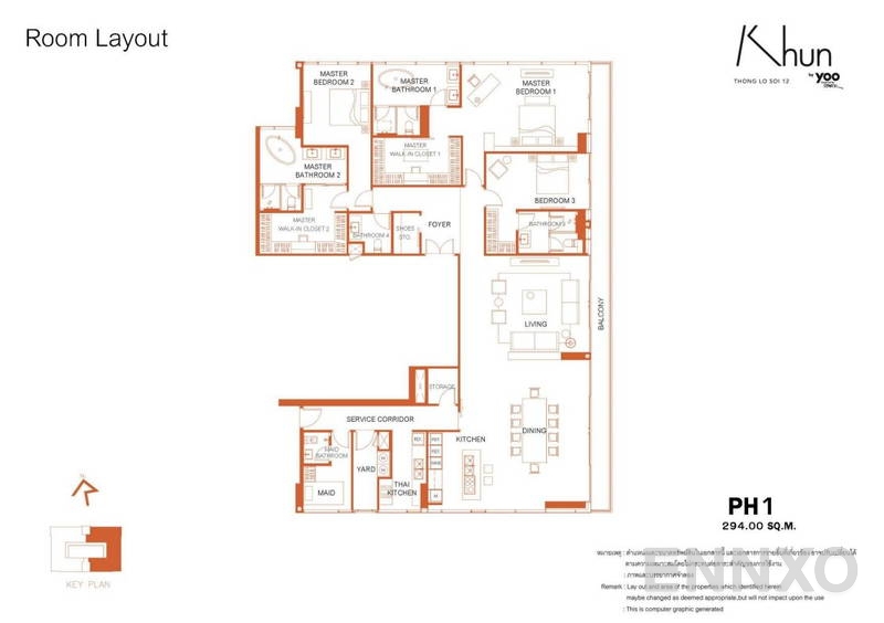 รูปแปลนห้อง Penthouse ของโครงการ Khun by Yoo