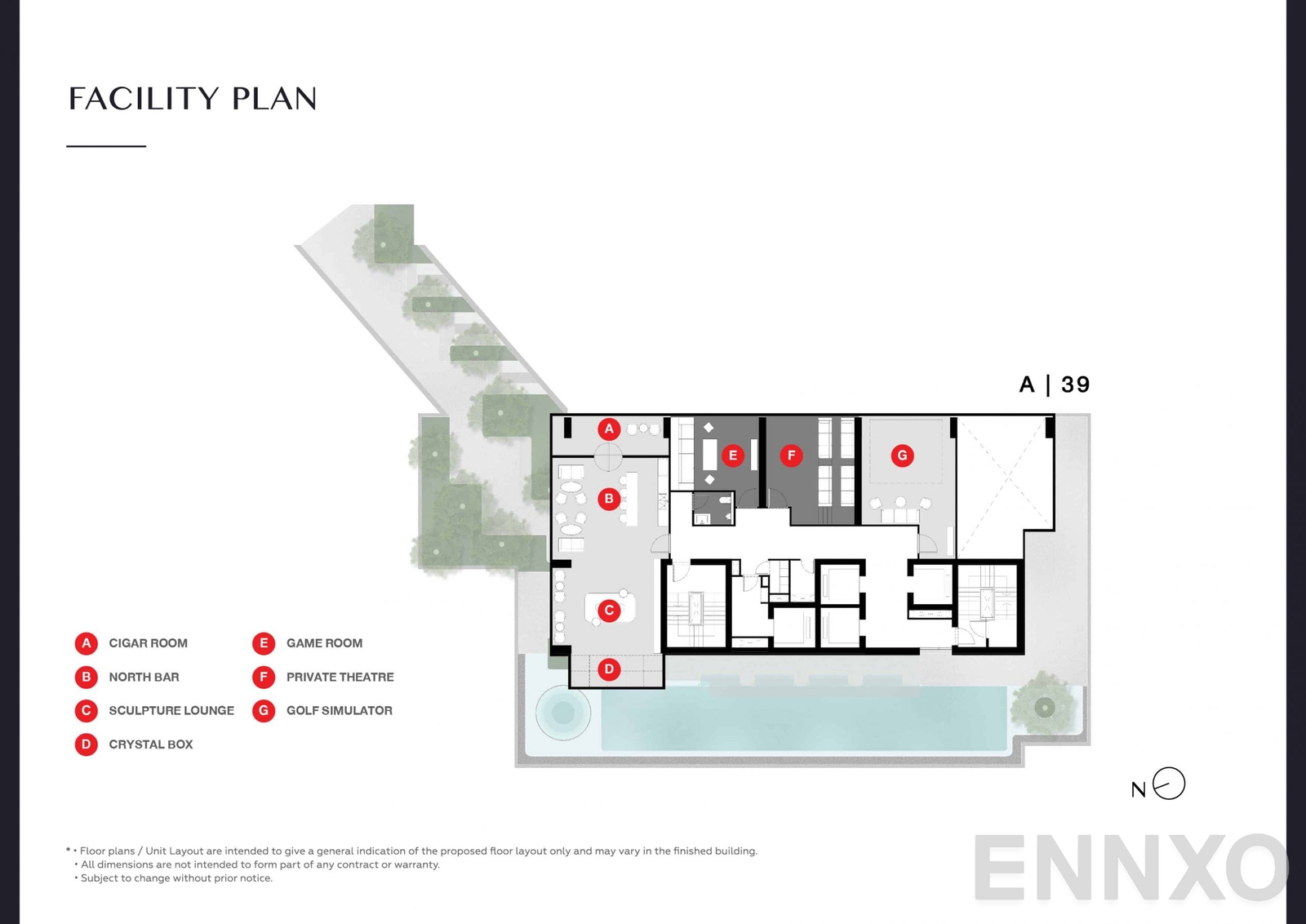 แปลนชั้น Facility Plan A 39 ของโครงการ Park Origin Thonglor