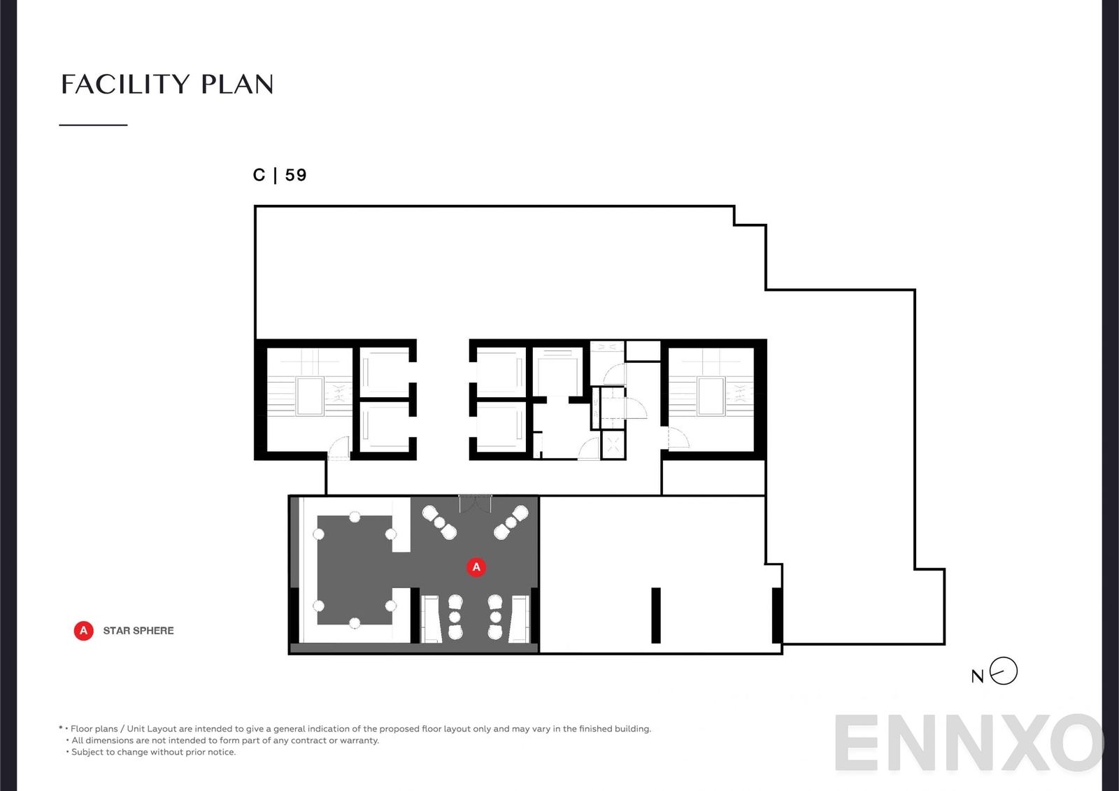 แปลนชั้น Facility Plan C 59 ของโครงการ Park Origin Thonglor