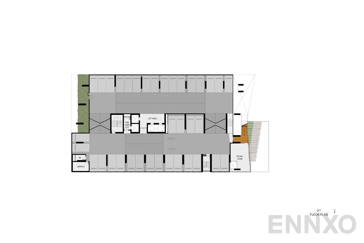 แปลนชั้น 2nd floor plan ของโครงการ RHYTHM Ekkamai Estate