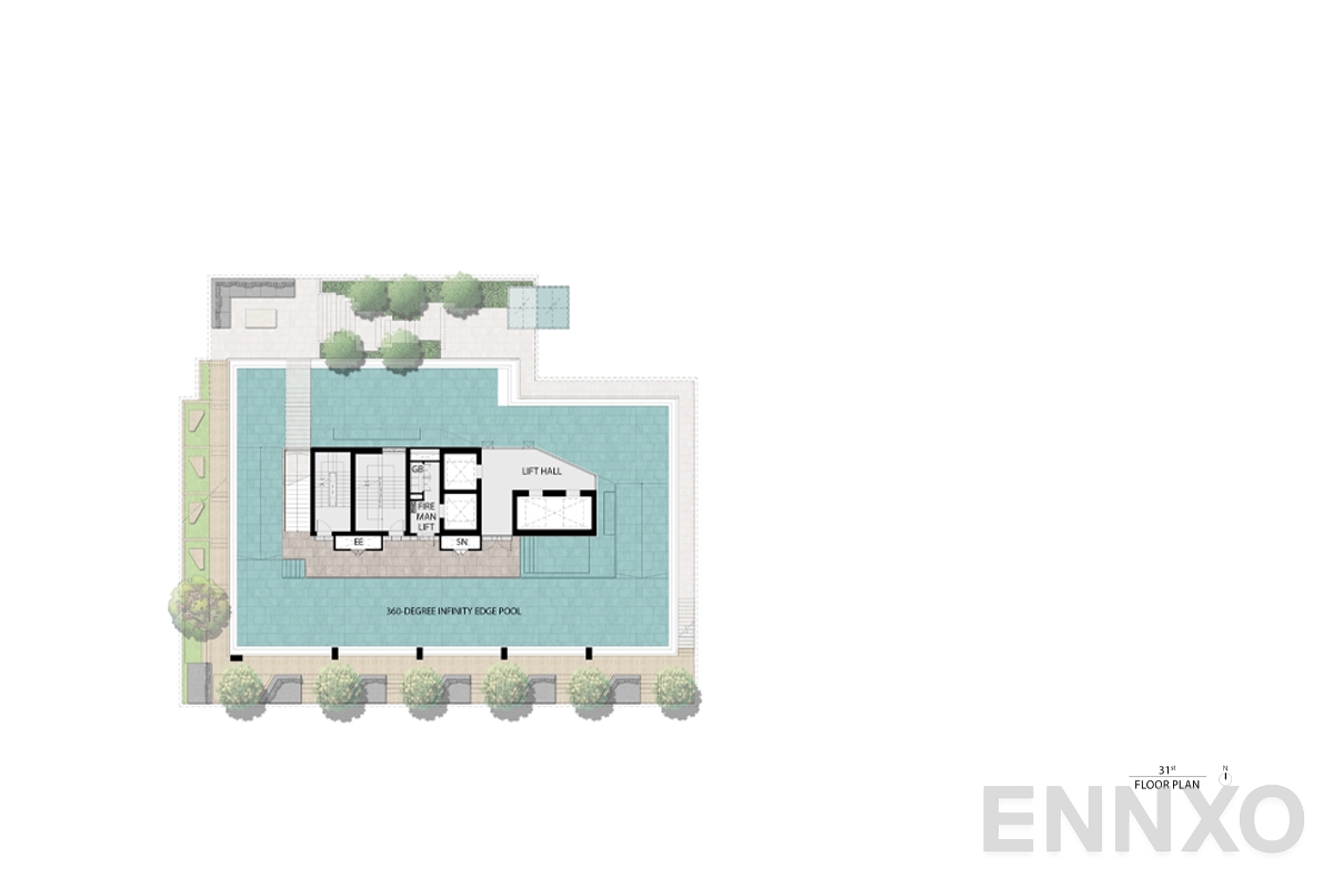 แปลนชั้น 31st floor plan ของโครงการ RHYTHM Ekkamai Estate