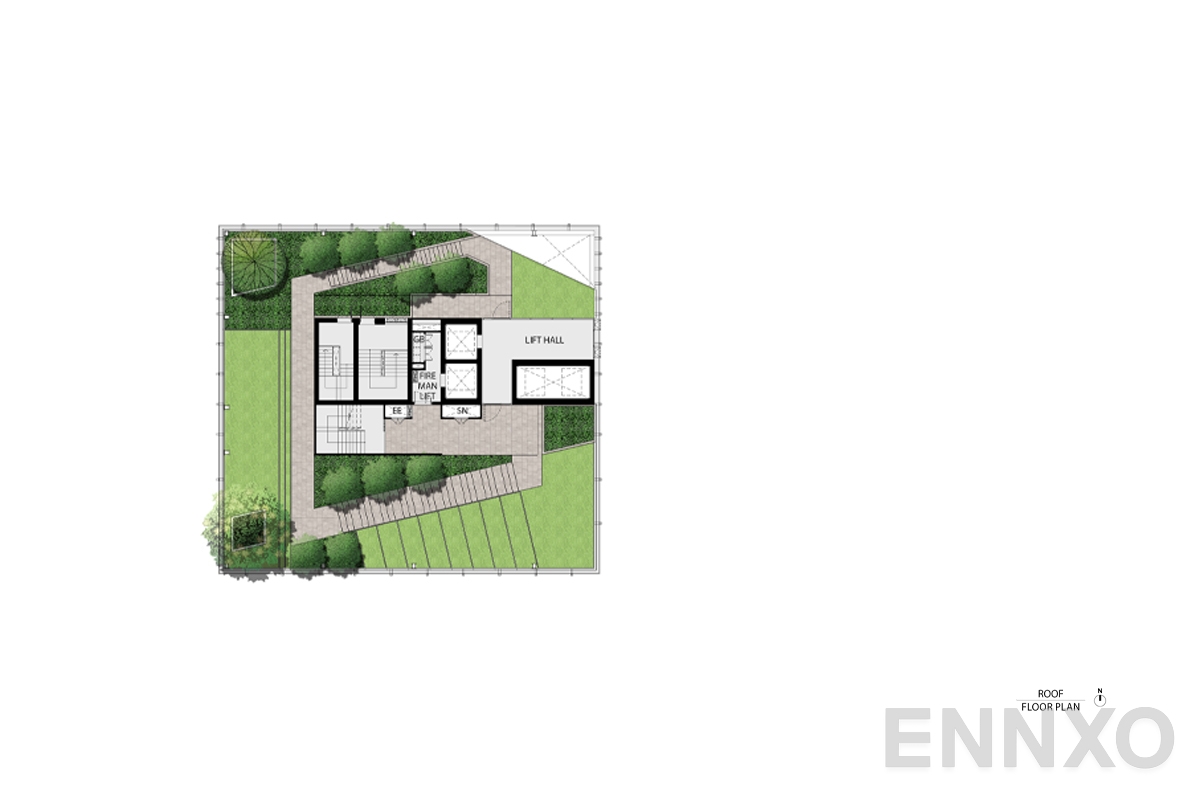 แปลนชั้น Rooftop plan ของโครงการ RHYTHM Ekkamai Estate