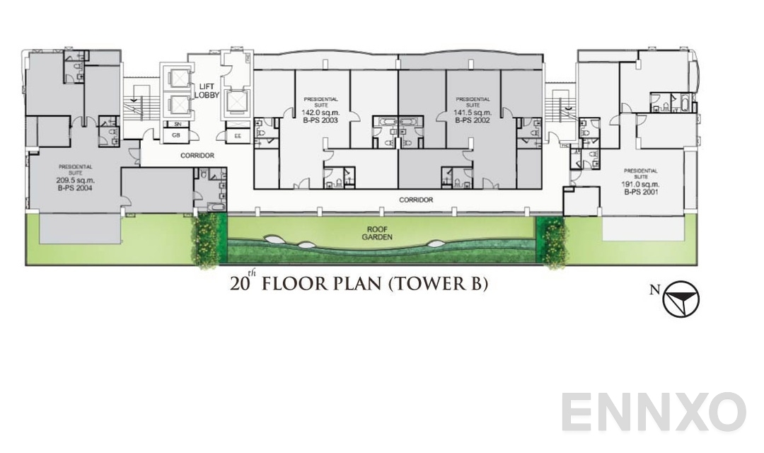 แปลนชั้น TowerB-20TH ของโครงการ ศุภาลัย โอเรียนทัล สุขุมวิท 39