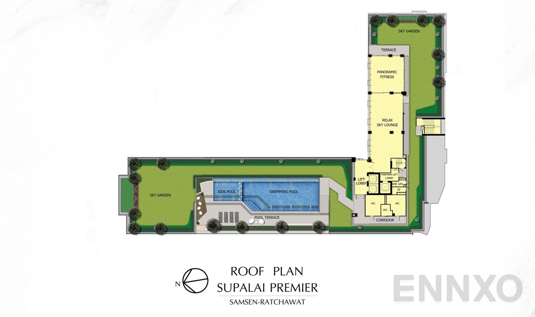 แปลนชั้น Roof Top ของโครงการ ศุภาลัย พรีเมียร์ สามเสน - ราชวัตร