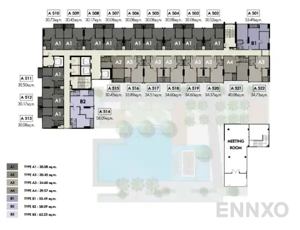 แปลนชั้น Building A (5th Floor) ของโครงการ เดอะ นิช โมโน รัชวิภา