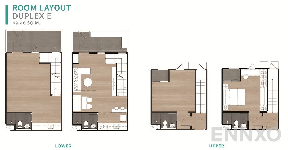 รูปแปลนห้อง Duplex ของโครงการ ยูนิโอ สุขุมวิท 72