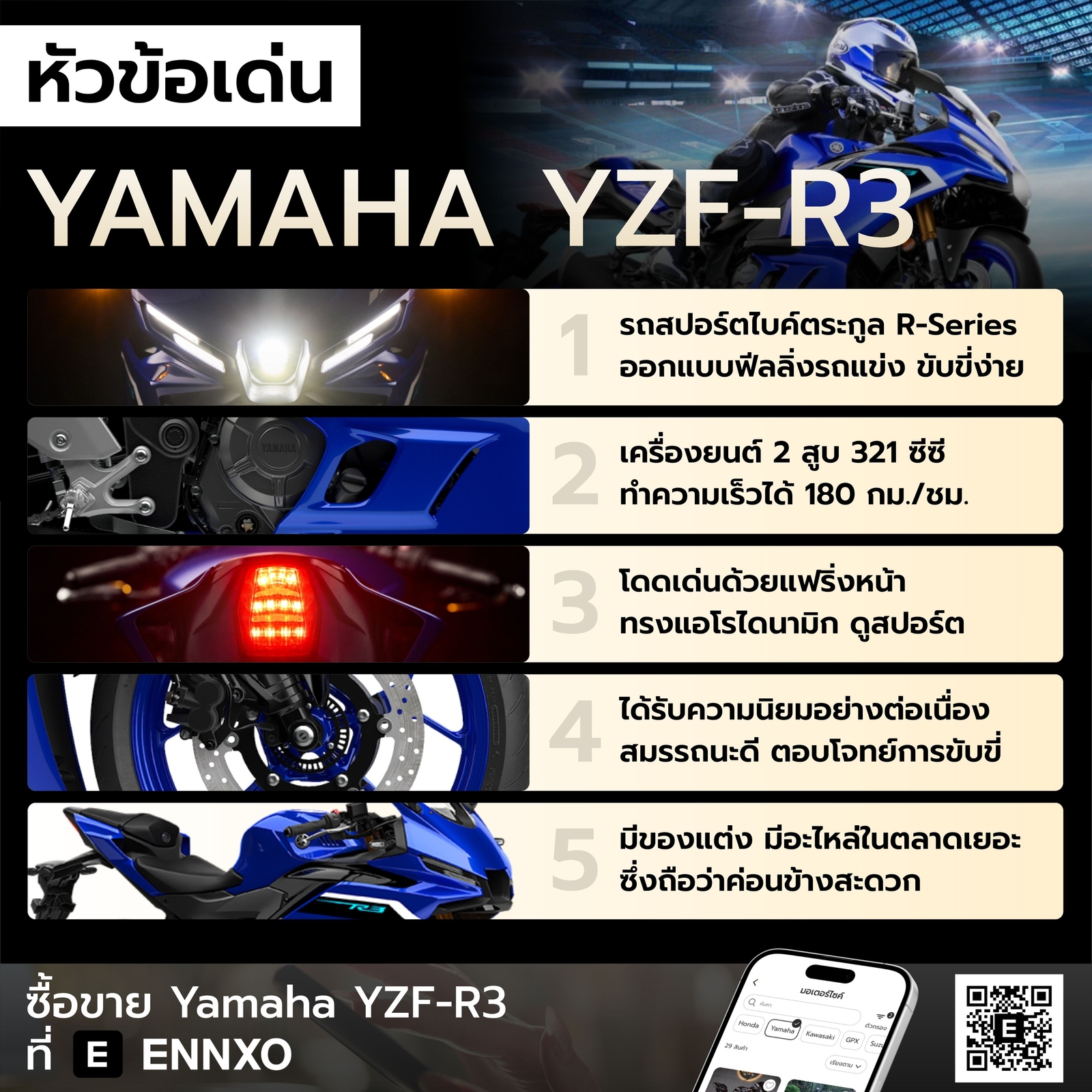จุดเด่นของ Yamaha YZF-R3
