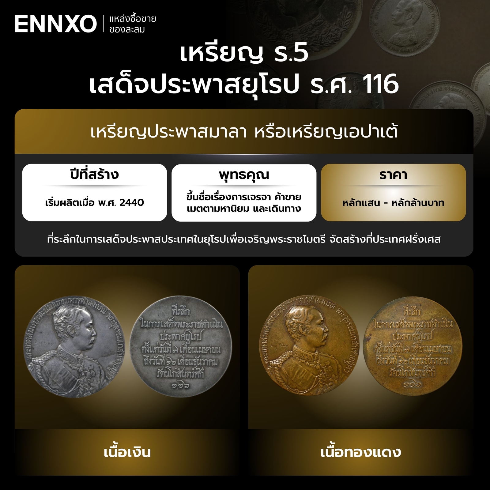 เหรียญ-ร.5-เสด็จประพาสยุโรป-ร.ศ 116